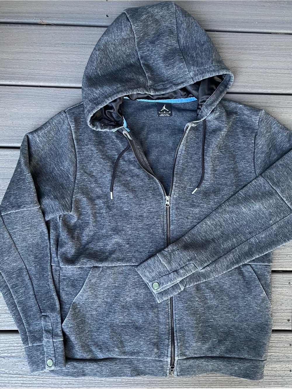 Jordan Pinnacle Men's Heather Charcoal Zip-Up Hoodie